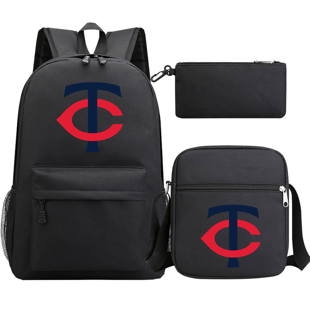 Minnesota Twins Baseball School Backpack Shoulder Bag Pencil Bags 3pcs Set