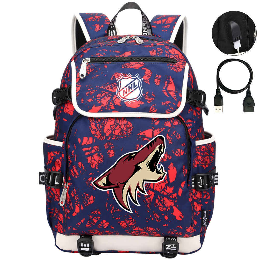 Arizona Coyotes Hockey Team Backpack School Notebook Travel Bags