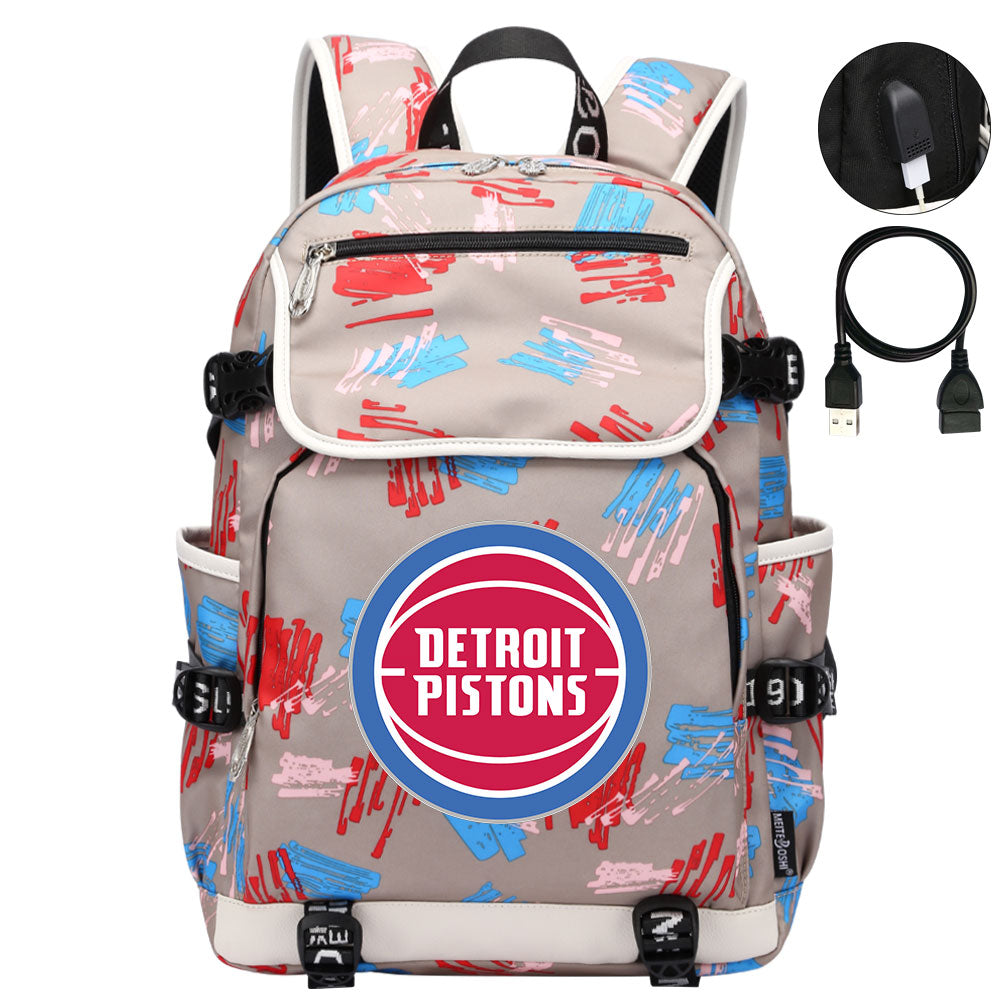 Detroit Pistons Backpack School Notebook Travel Bags