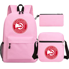 Atlanta Hawks Basketball School Backpack Shoulder Bag Pencil Bags 3pcs Set