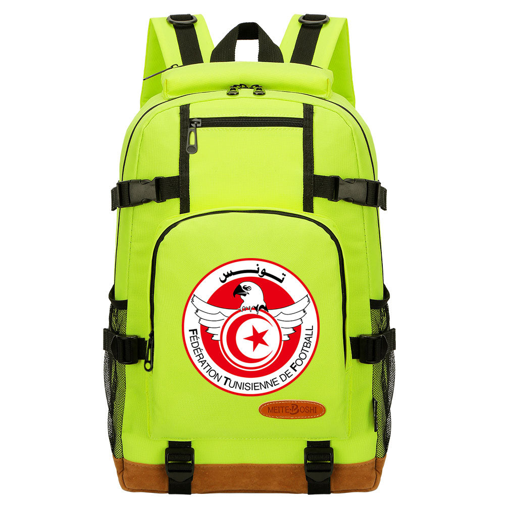 Tunisian National Football Team Waterproof Backpack School Notebook Travel Bag