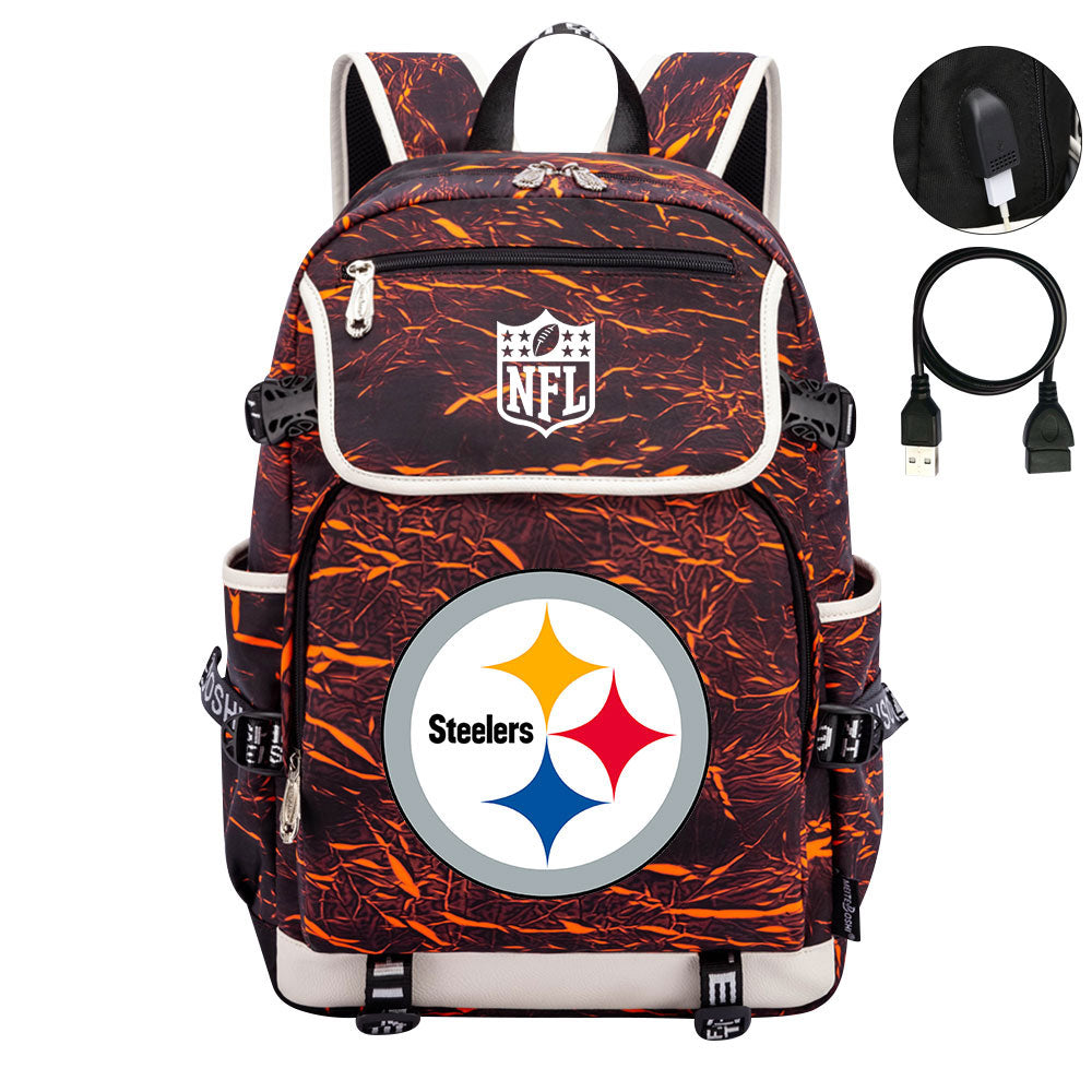 Pittsburgh Steelers Football Rugby Backpack School Notebook Travel Bags