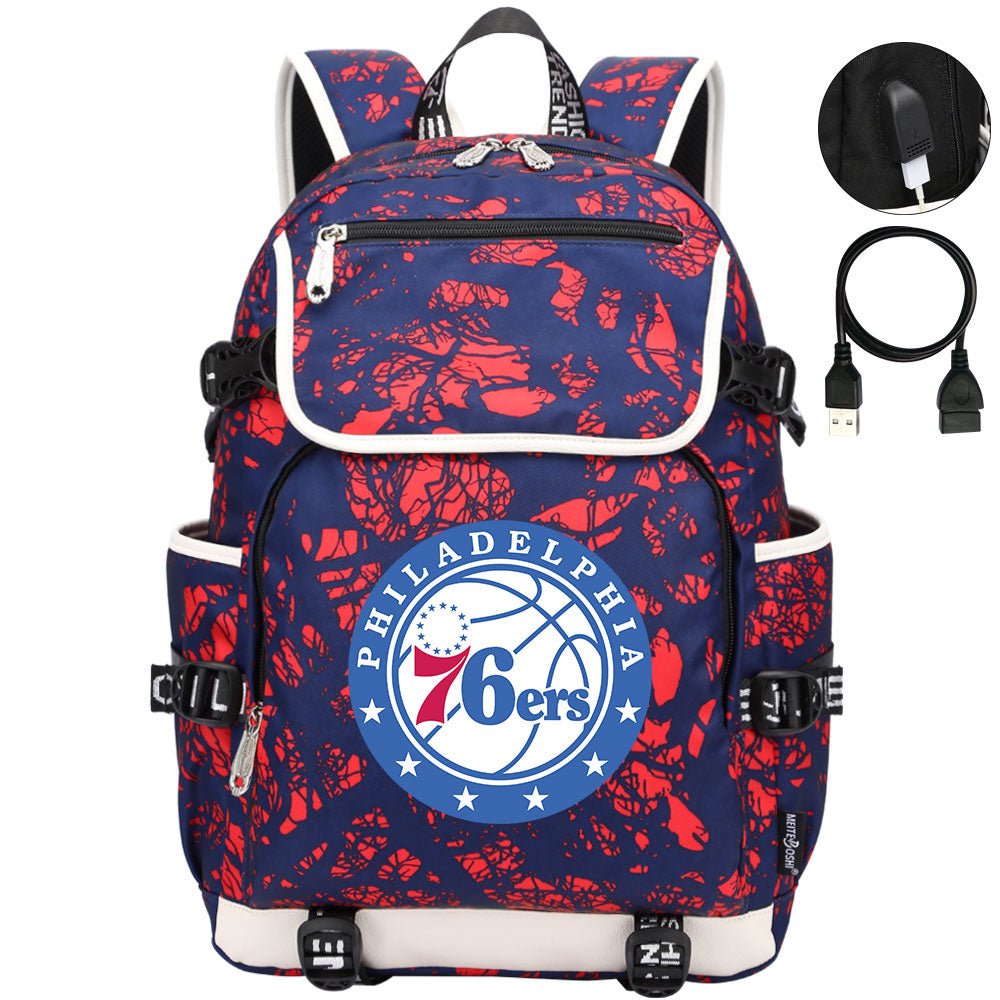 Philadelphia 76ers Backpack School Notebook Travel Bags