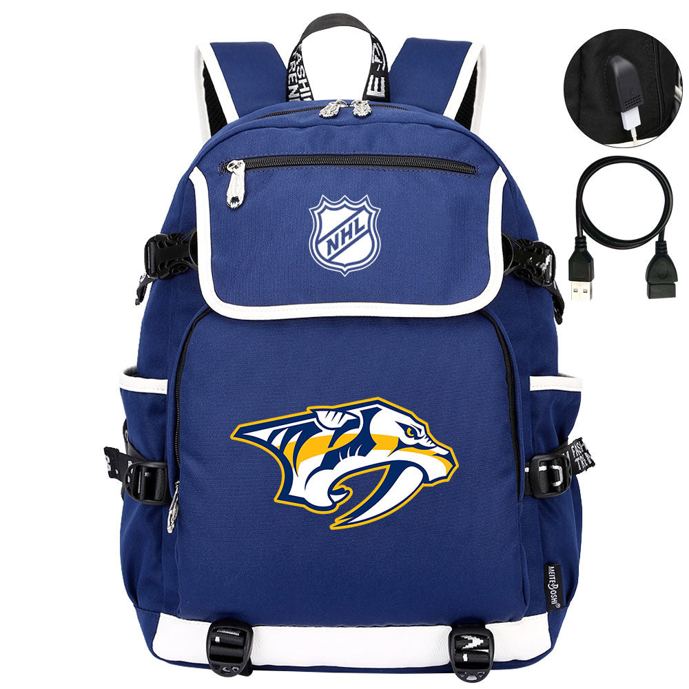 Nashville Predators Hockey League Backpack School Notebook Travel Bag