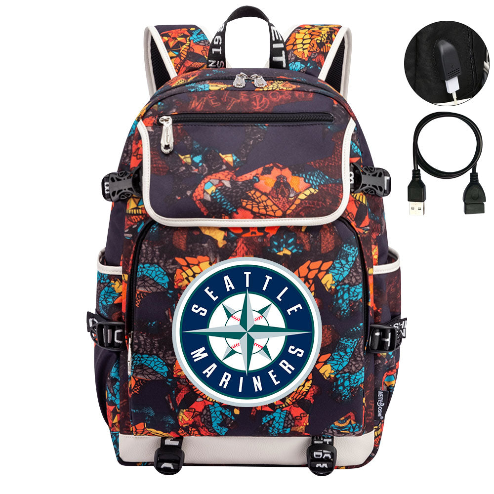 Seattle Mariners Backpack School Notebook Travel Bags