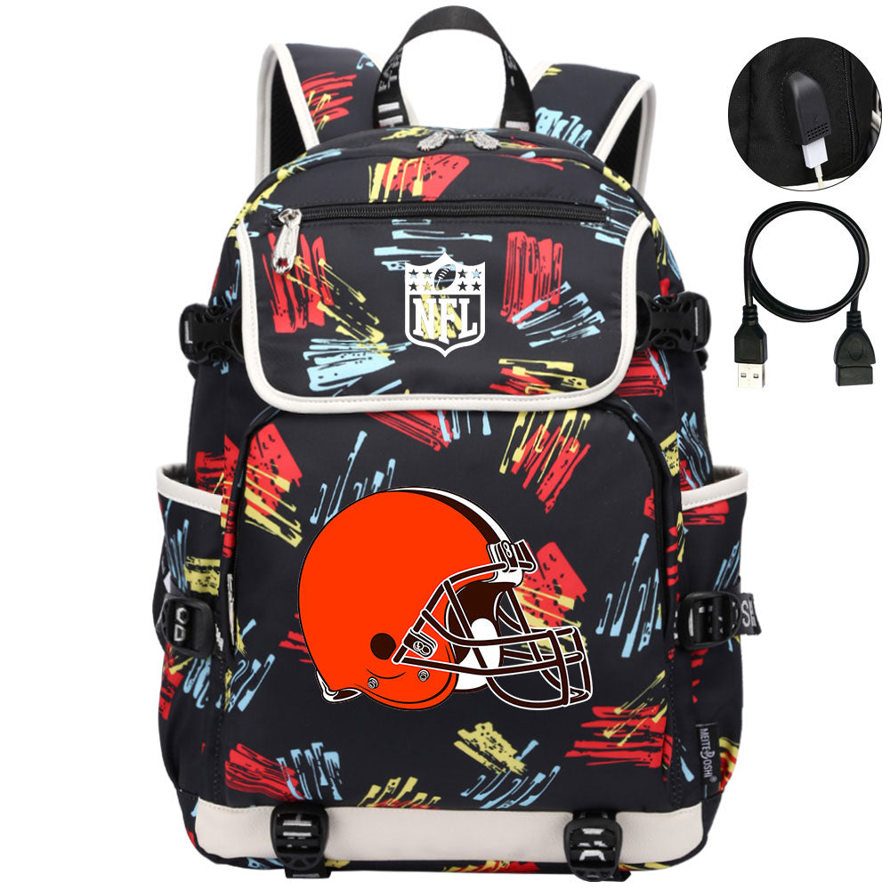 Cleveland Browns Football Team Rugby Backpack School Notebook Travel Bag