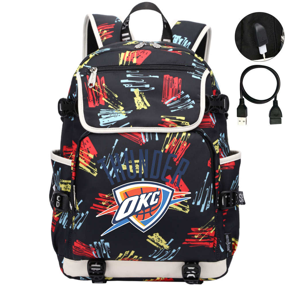 Oklahoma City Thunder Backpack School Notebook Travel Bags