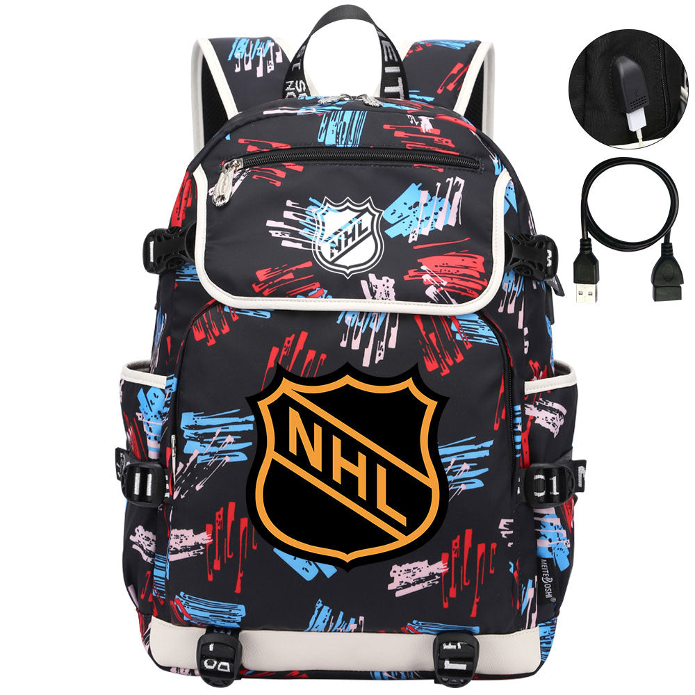Hockey Team Backpack School Notebook Travel Bags