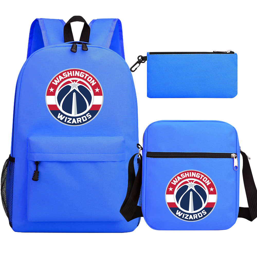 Washington Wizards Basketball School Backpack Shoulder Bag Pencil Bags 3pcs Set