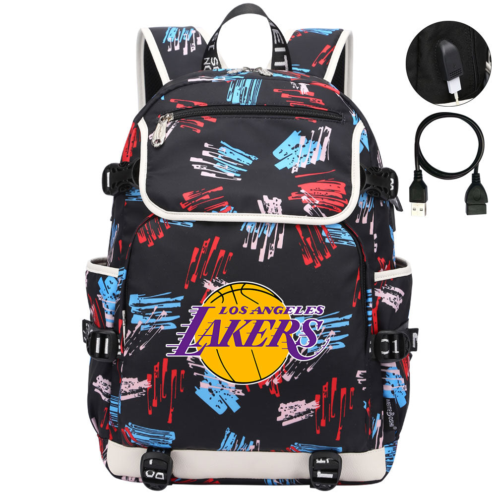 Los Angeles Lakers Backpack School Notebook Travel Bags