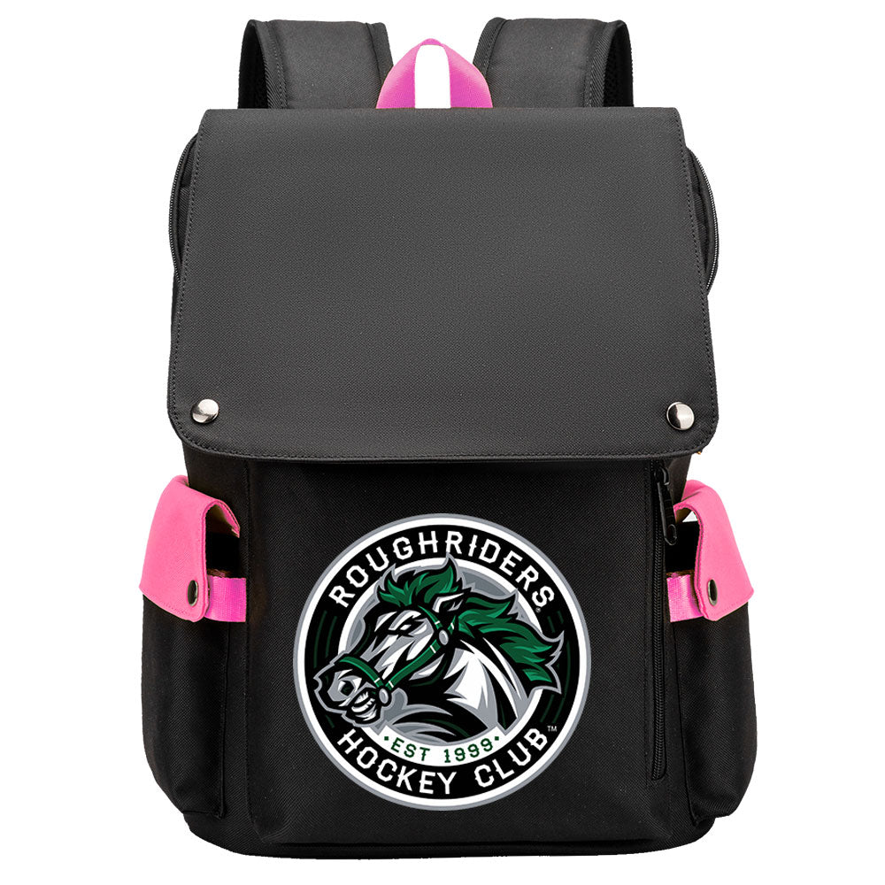 Roughriders Hockey Team School Backpack Oxford Laptop Bag