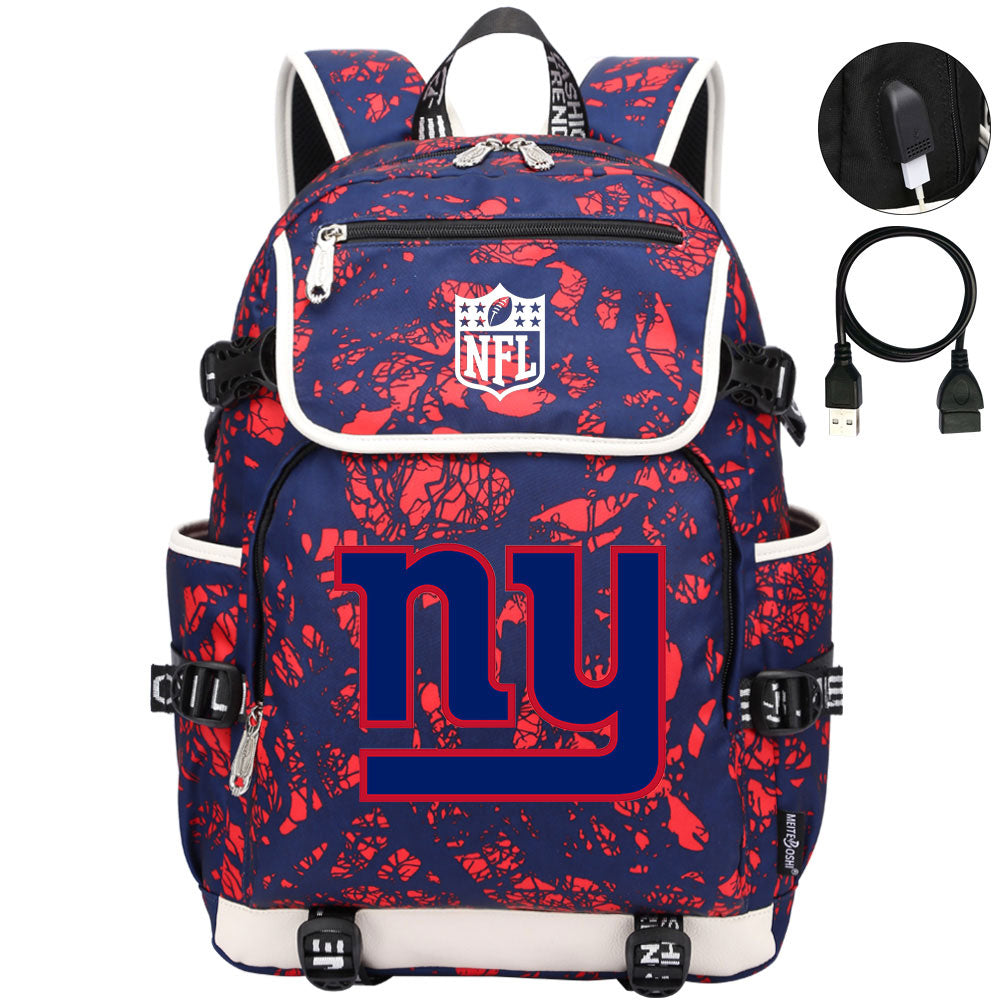 New York Giants Football Rugby Backpack School Notebook Travel Bags