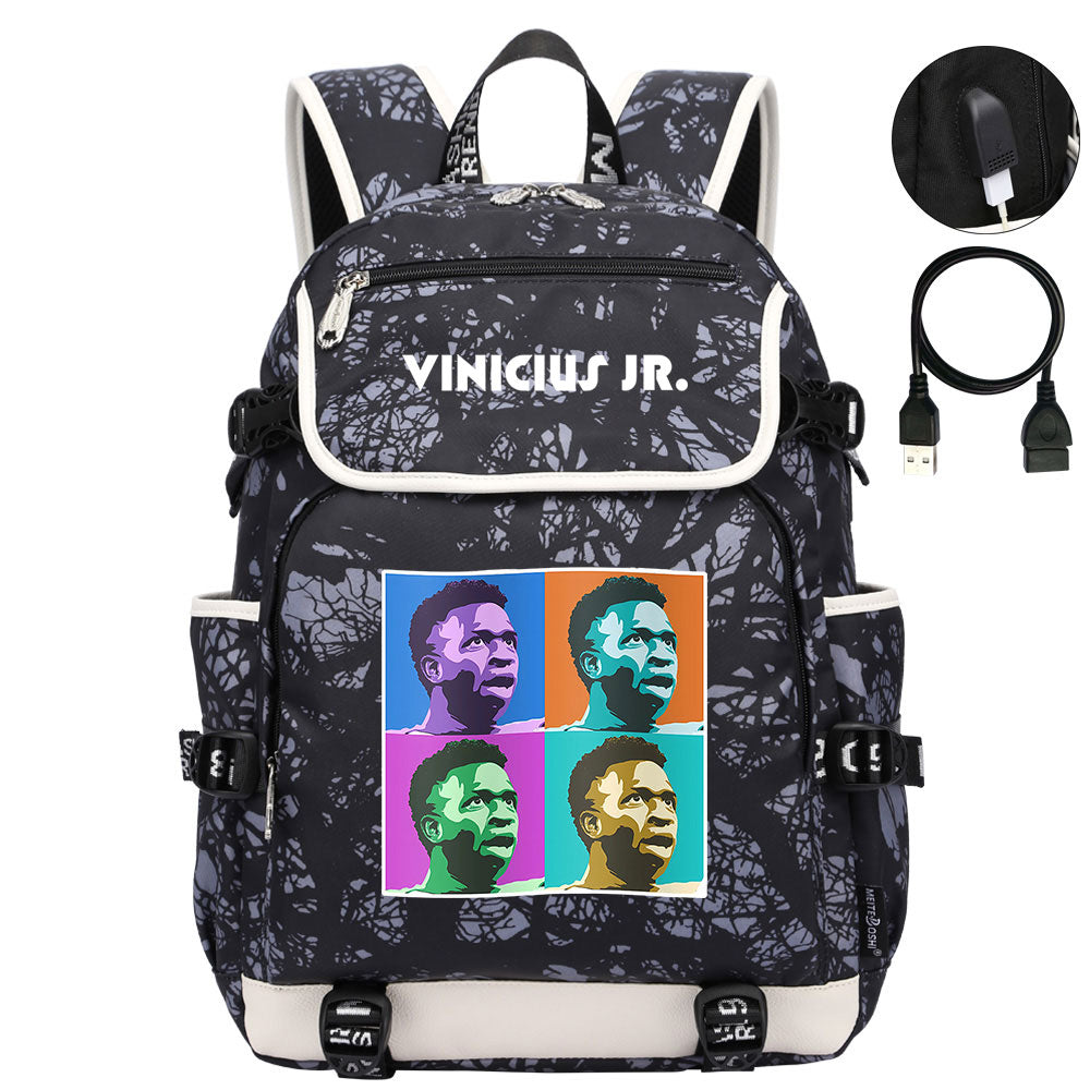 Vinicius Junior FC Backpack School Notebook Travel Bags