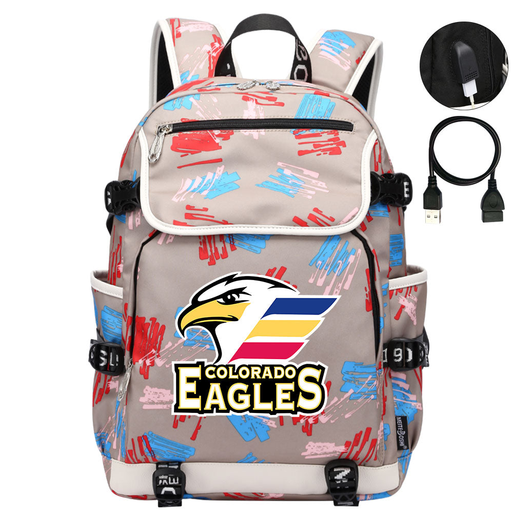 Colorado Eagles Hockey League Backpack School Notebook Travel Bag