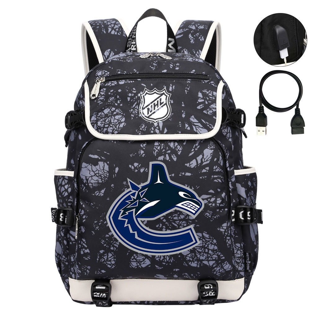 Vancouver Canucks Hockey League Backpack School Notebook Travel Bag