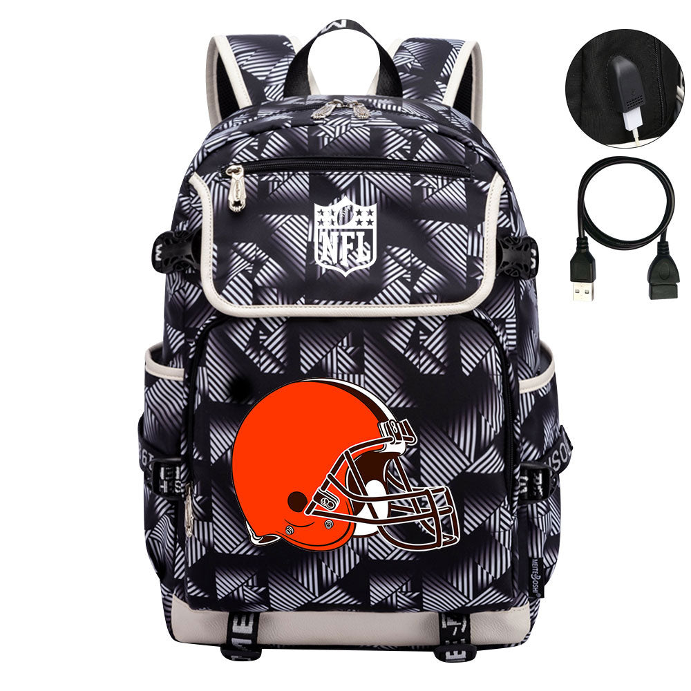 Cleveland Browns Football Team Rugby Backpack School Notebook Travel Bag