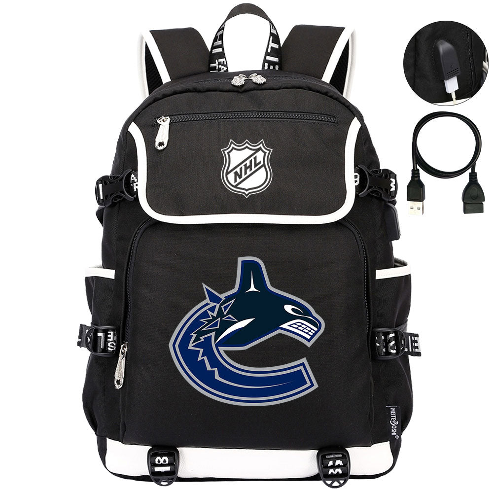 Vancouver Canucks Hockey League Backpack School Notebook Travel Bag