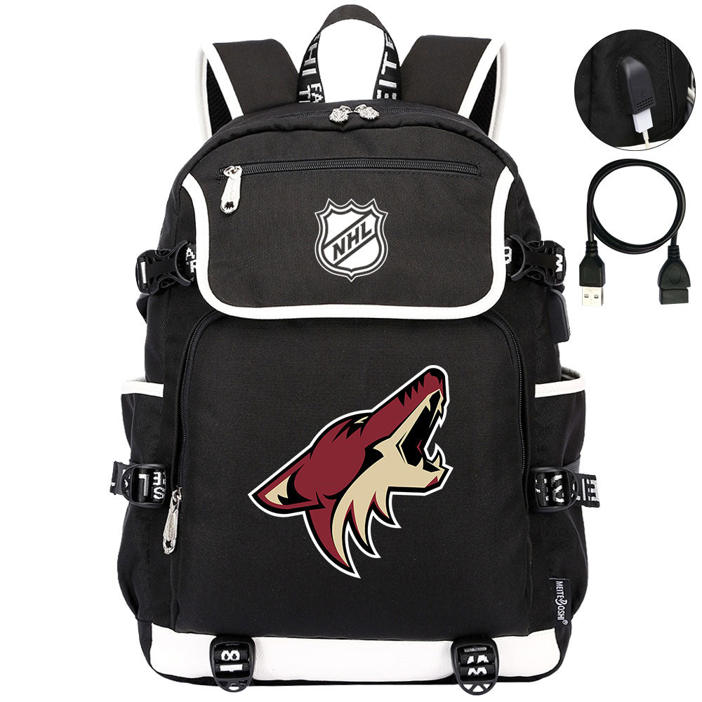 Arizona Coyotes Hockey Team Backpack School Notebook Travel Bags