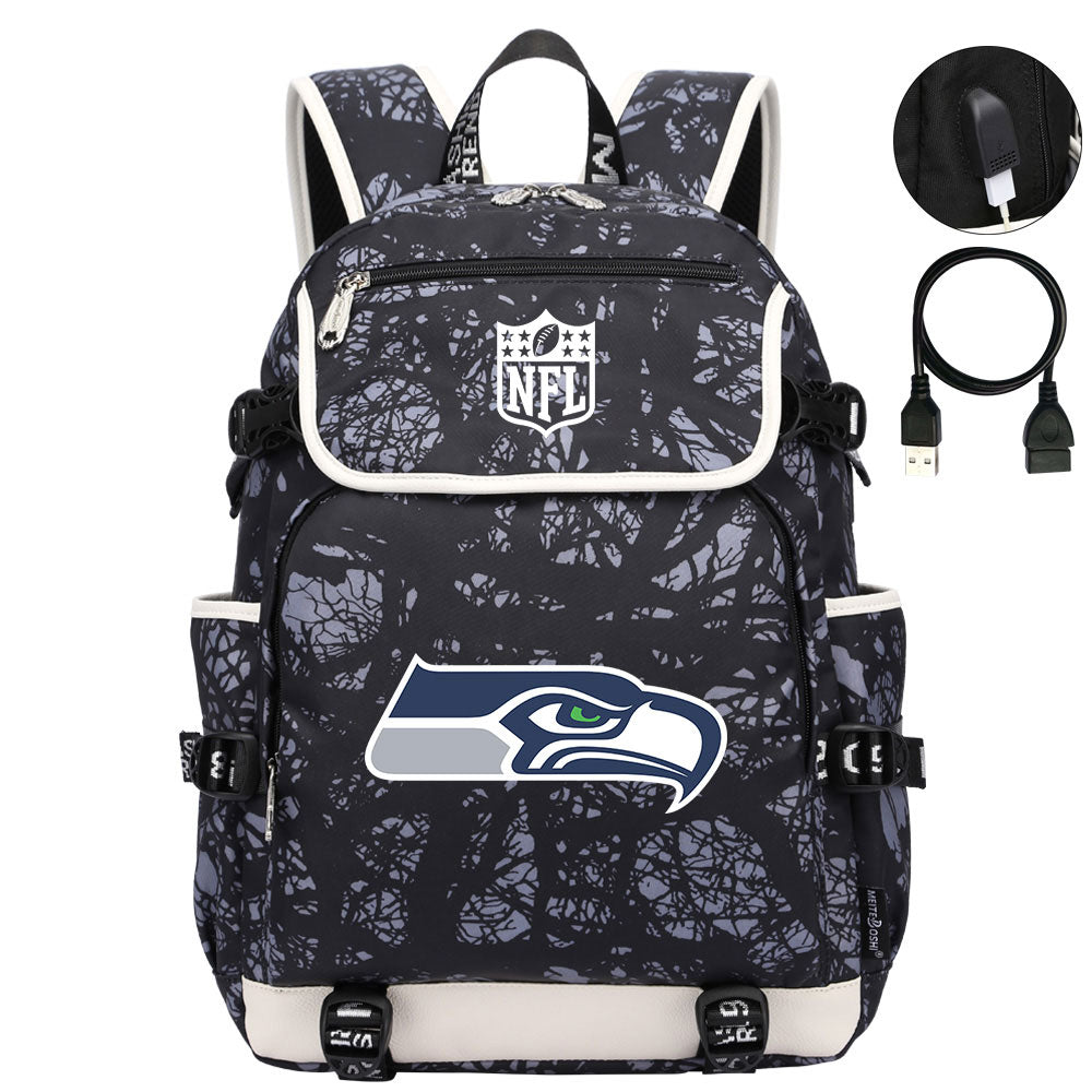 Seattle Seahawks Football Rugby Backpack School Notebook Travel Bags