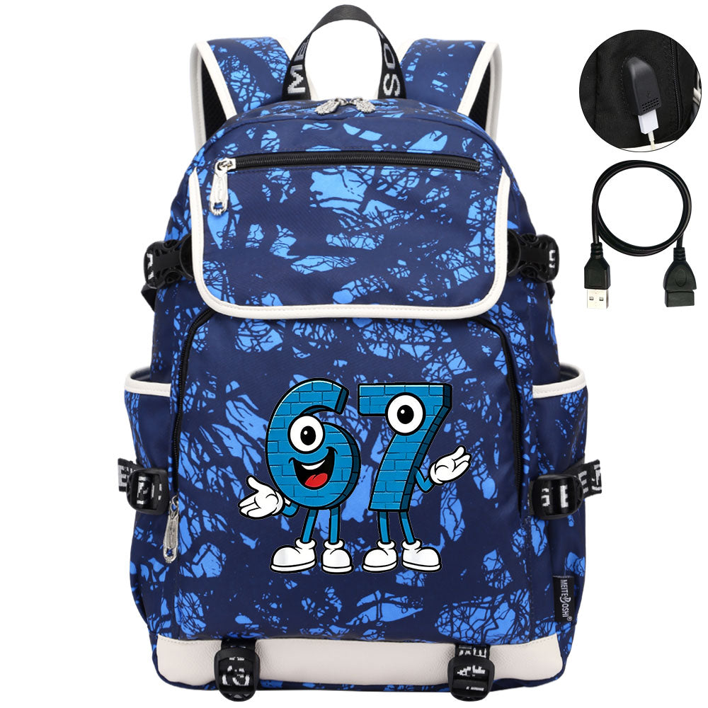 Steal a Brainrot 67 Backpack School Notebook Travel Bags