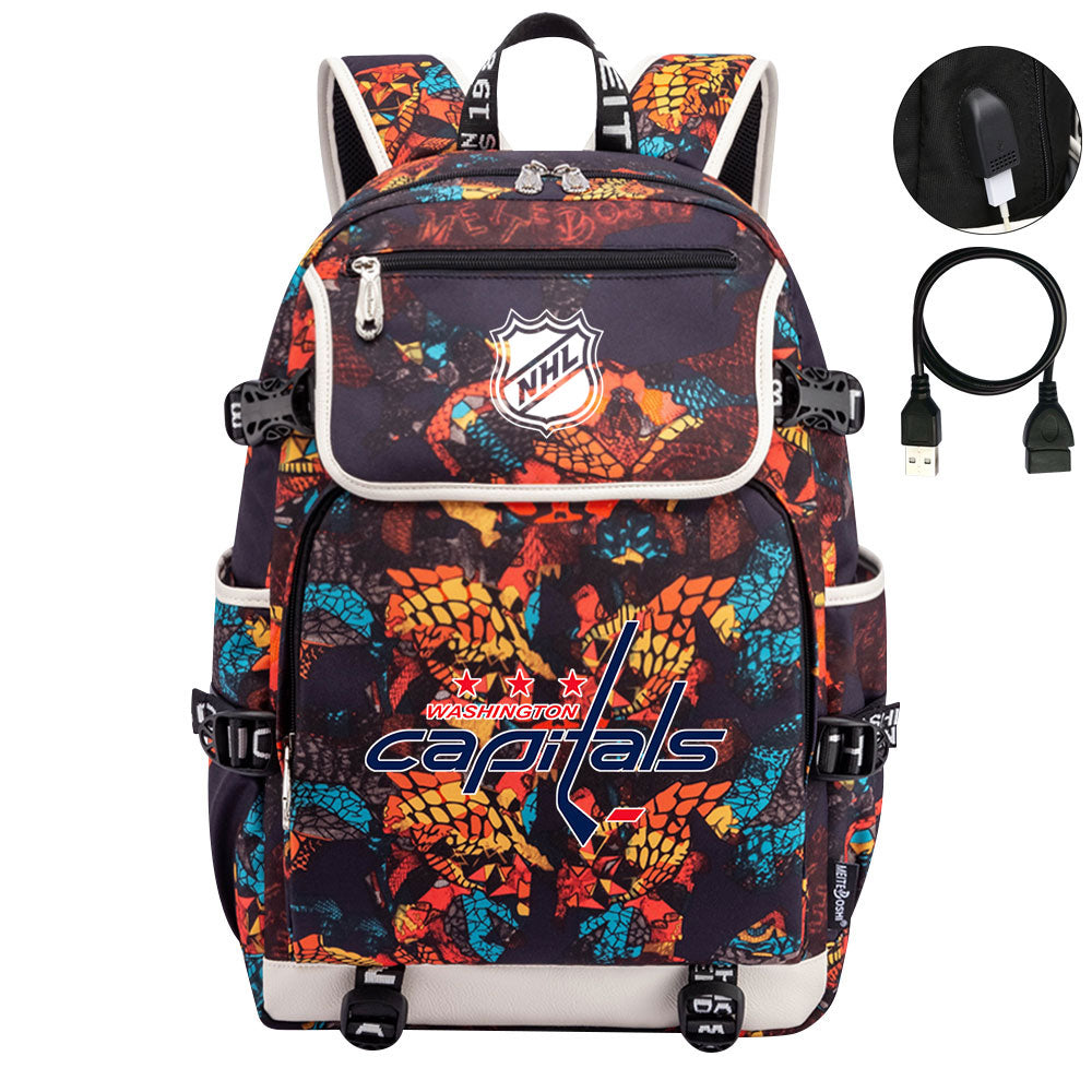 Washington Capitals Hockey League Backpack School Notebook Travel Bag