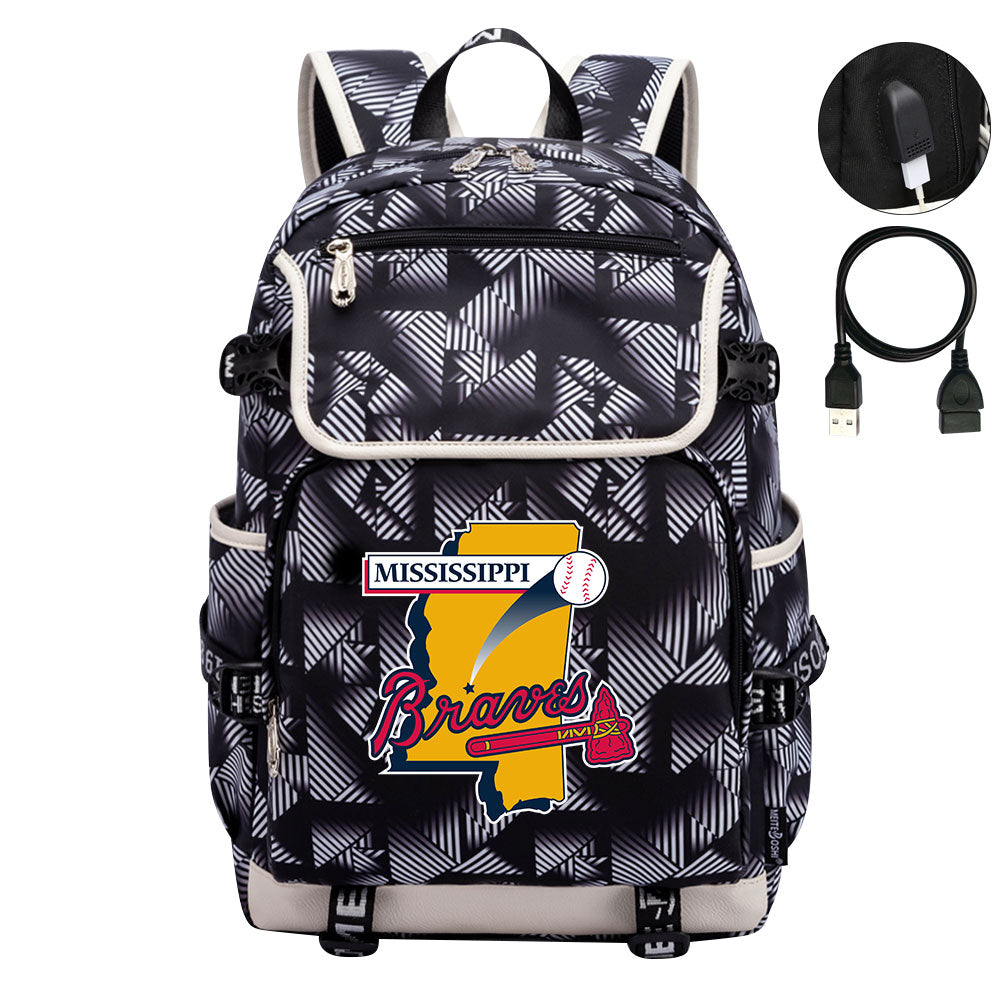 Mississippi Braves Backpack School Notebook Travel Bags