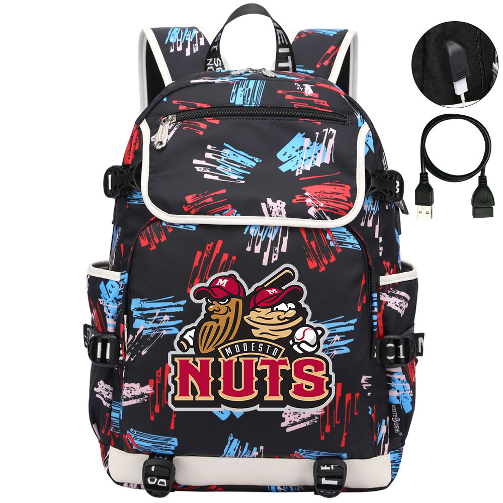 Modesto Nuts Backpack School Notebook Travel Bags