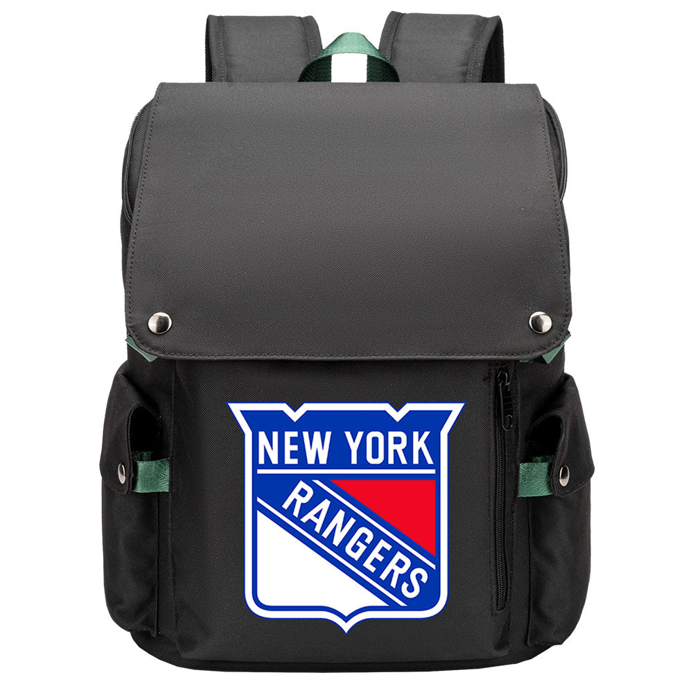 New York Rangers Hockey Team School Backpack Oxford Laptop Bag