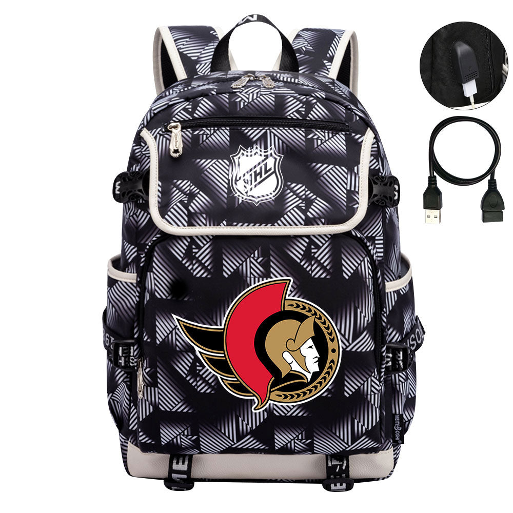 Ottawa Senators Hockey League Backpack School Notebook Travel Bags