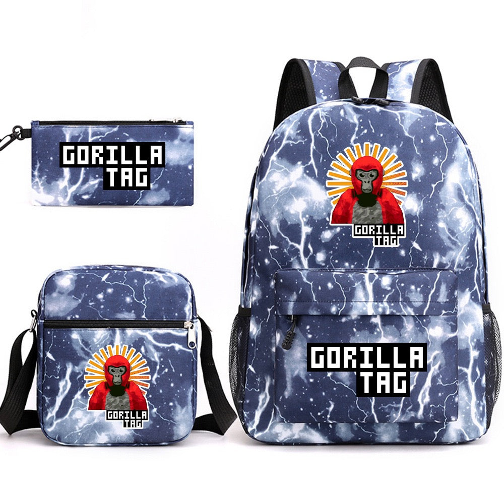 Gorilla Tag School Backpack Shoulder Bag Pencil Bags 3pcs Set