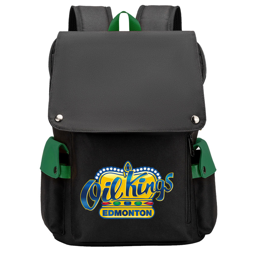 Edmonton Oil Kings Hockey Team School Backpack Oxford Laptop Bag