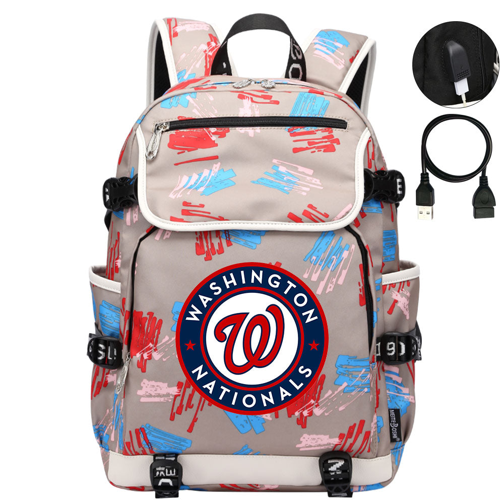Washington Nationals Backpack School Notebook Travel Bags