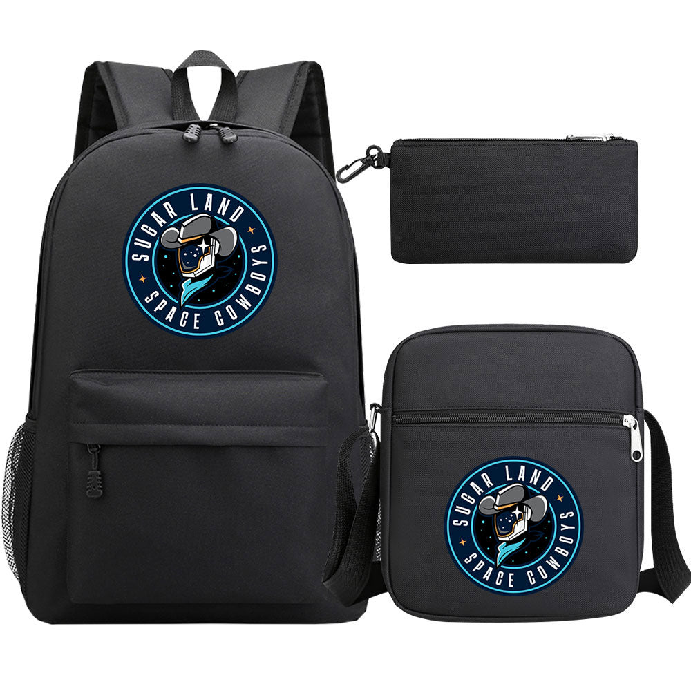 Sugar Land Space Cowboys Baseball School Backpack Shoulder Bag Pencil Bags 3pcs Set