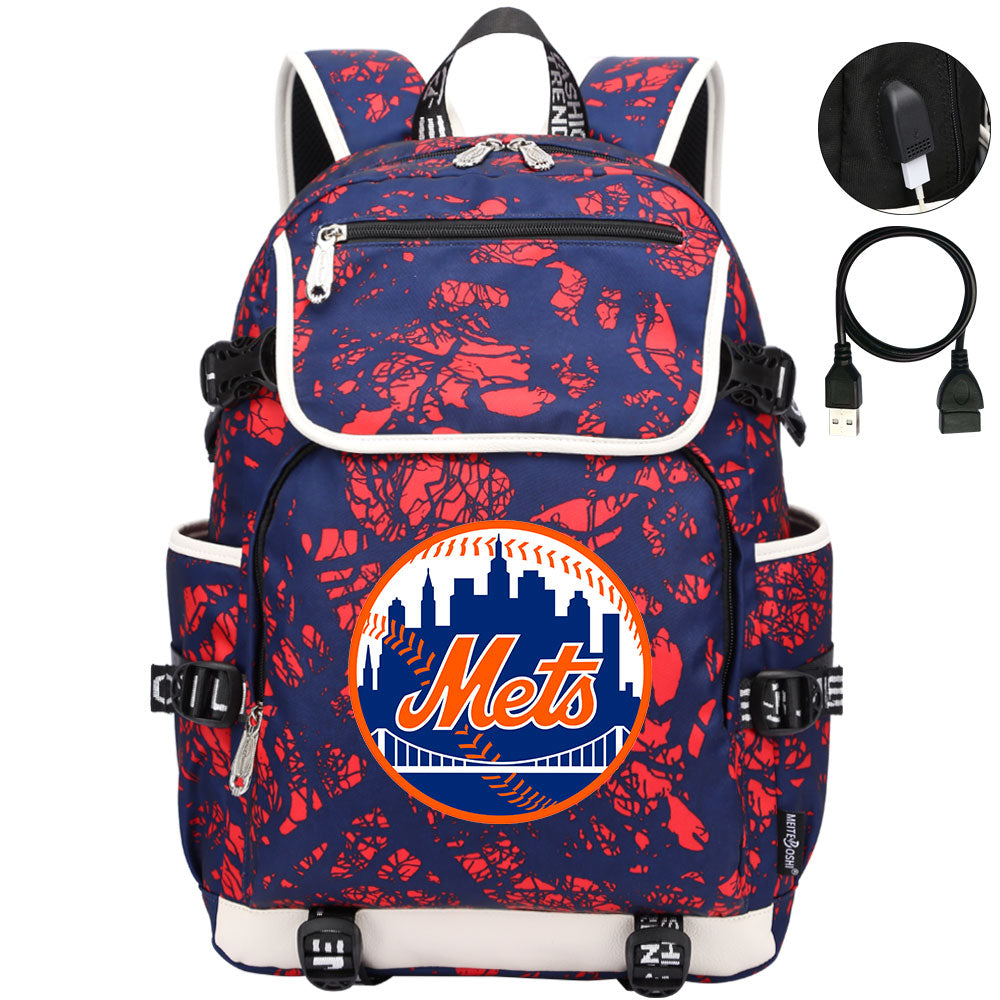 New York Mets Backpack School Notebook Travel Bags