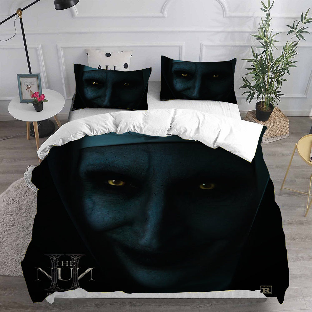 The Nun 2 Cosplay Bedding Set Duvet Cover Pillowcases Halloween Home Decor