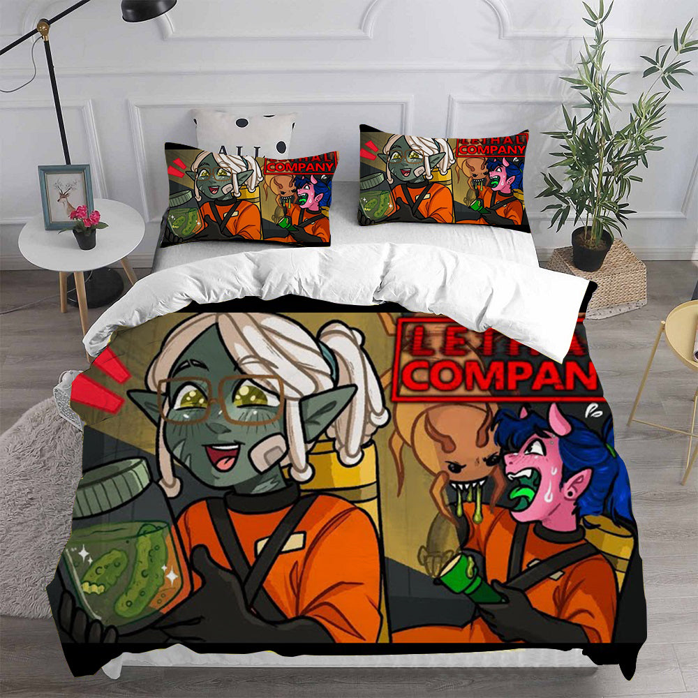 Lethal Company Cosplay Bedding Set Duvet Cover Pillowcases Halloween Home Decor