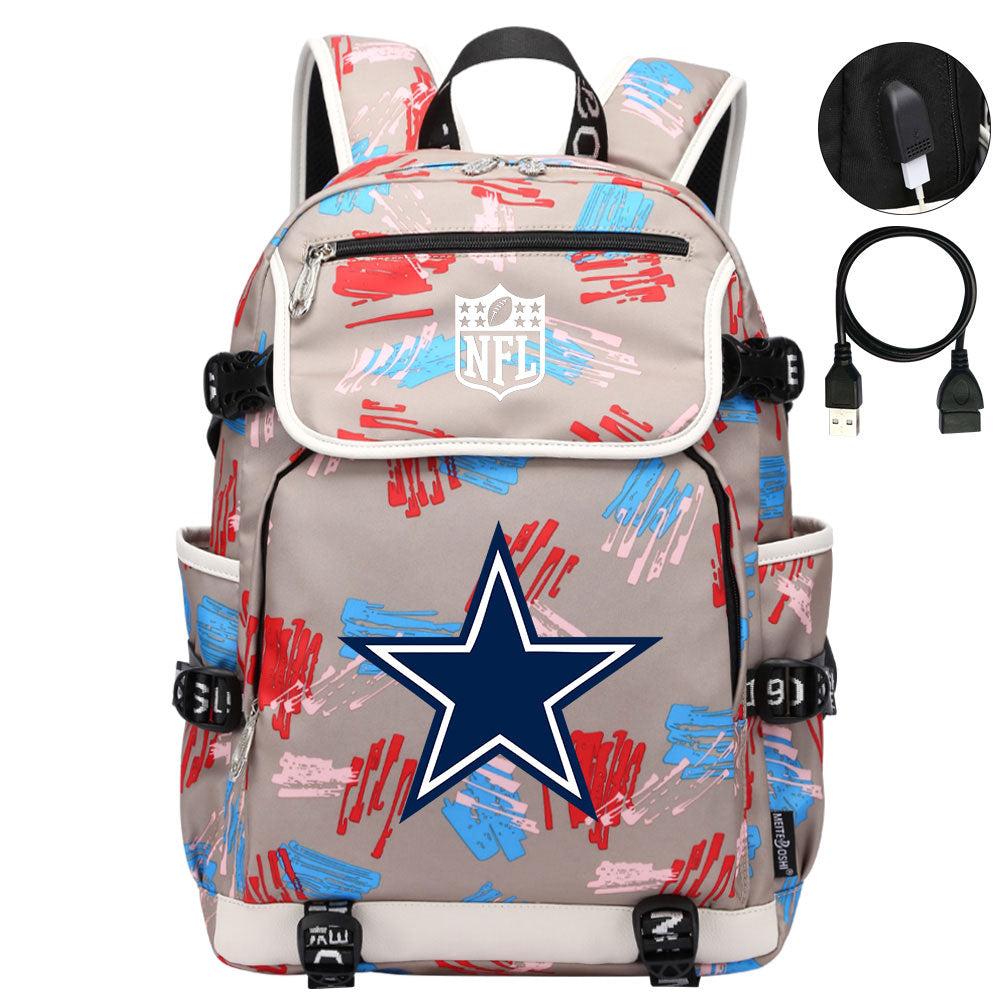 Dallas Cowboys Football Team Rugby Backpack School Notebook Travel Bag