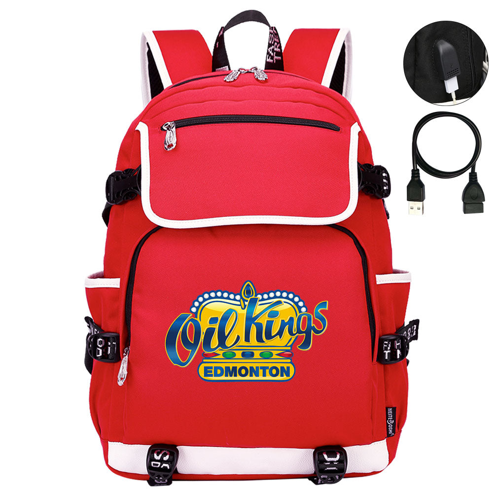 Edmonton Oil Kings Hockey League Backpack School Notebook Travel Bag