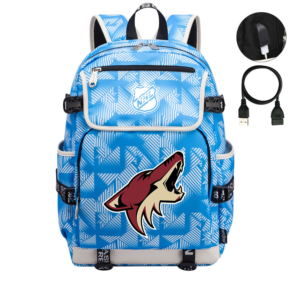 Arizona Coyotes Hockey Team Backpack School Notebook Travel Bags