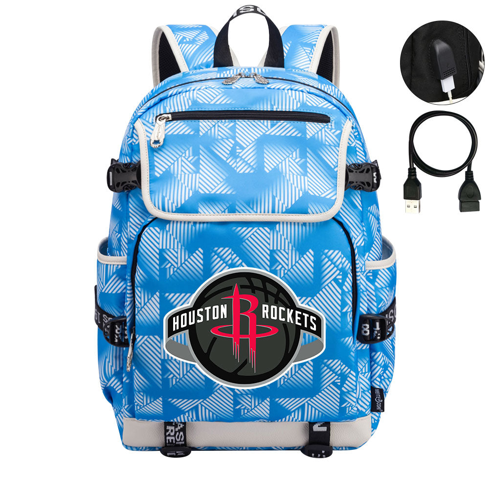 Houston Rockets Backpack School Notebook Travel Bags