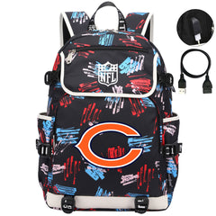 Chicago Bears Football Team Rugby Backpack School Notebook Travel Bag