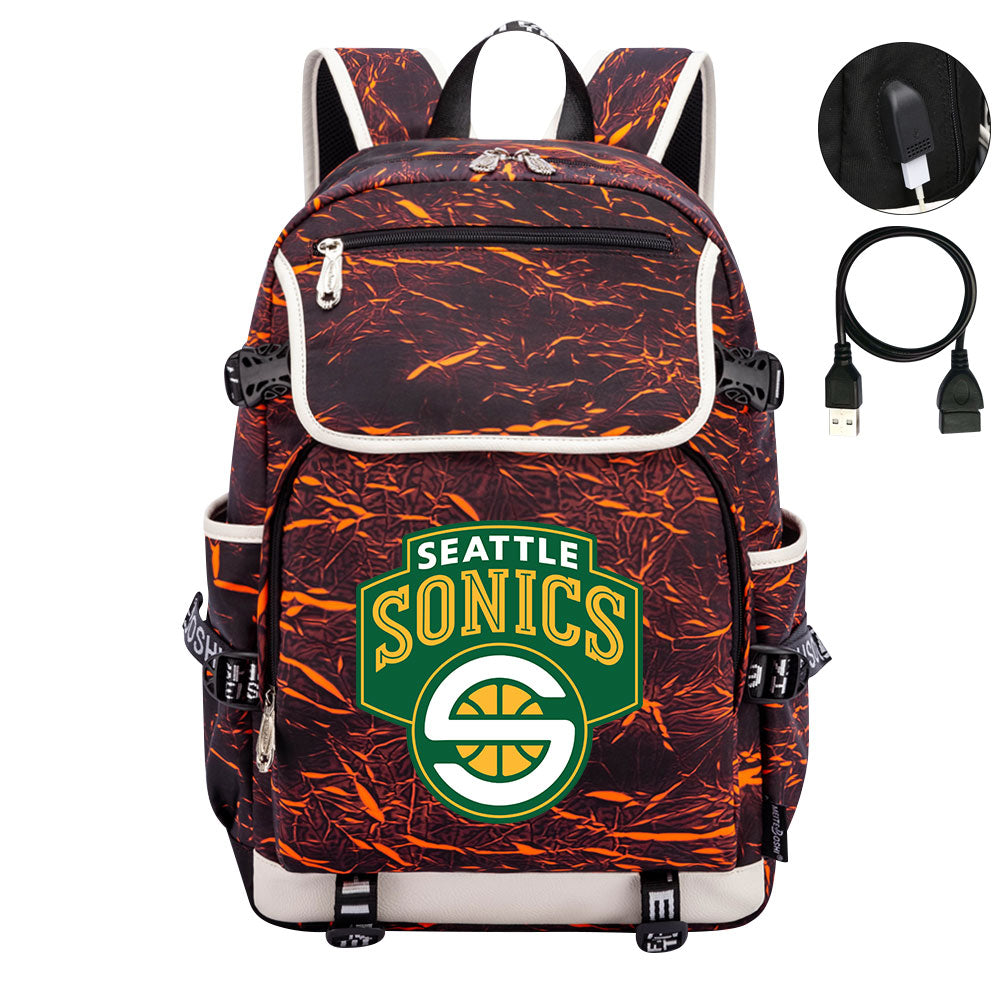 Seattle SuperSonics Backpack School Notebook Travel Bags