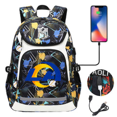 Los Angeles Rams Football Rugby Backpack School Notebook Travel Bags With USB