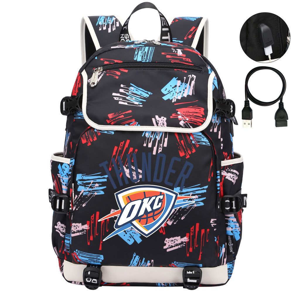 Oklahoma City Thunder Backpack School Notebook Travel Bags
