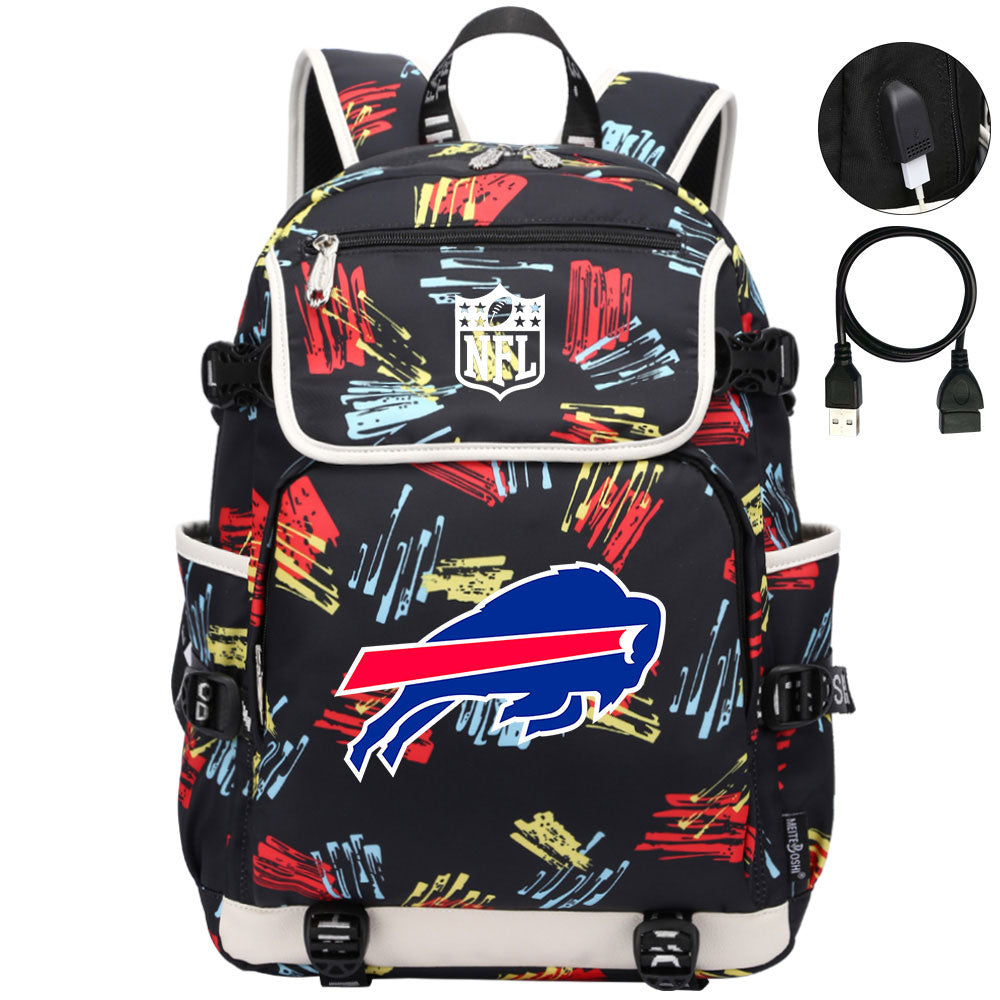 Buffalo Bills Football Team Rugby Backpack School Notebook Travel Bag