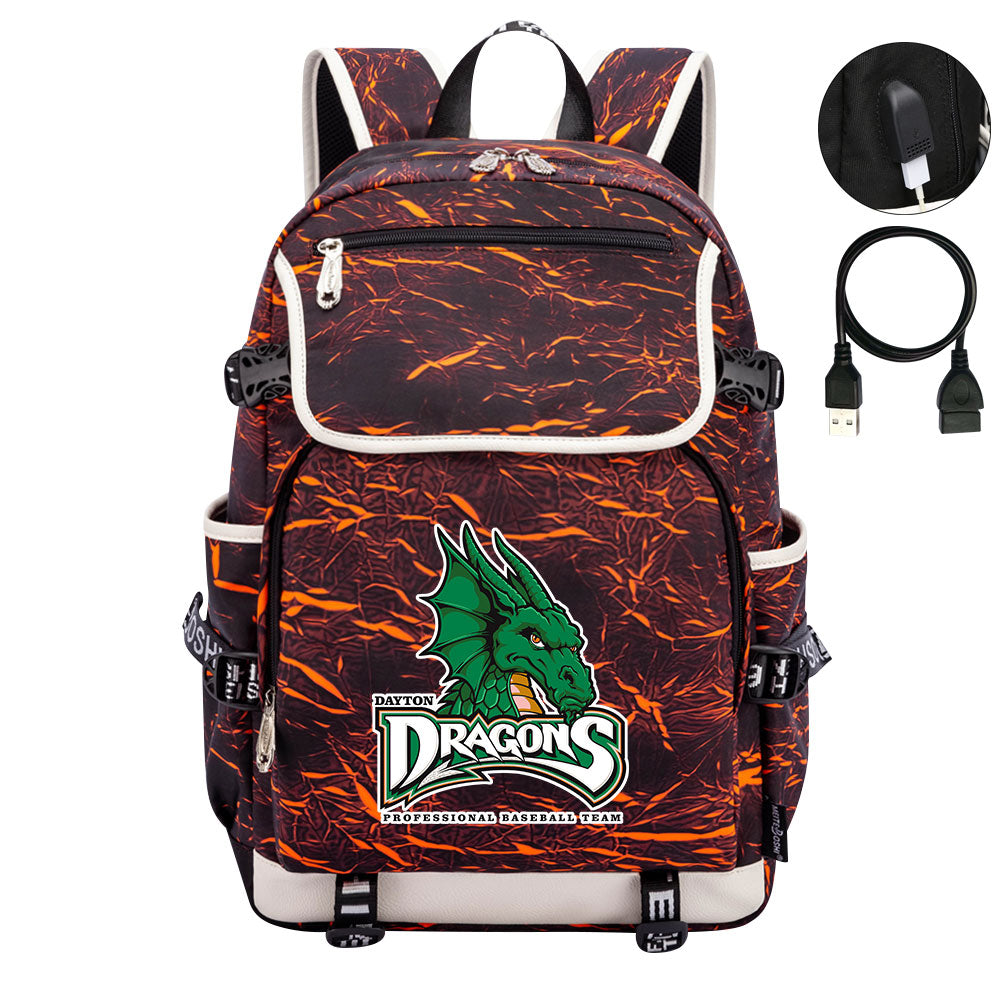 Dayton Dragons Backpack School Notebook Travel Bags