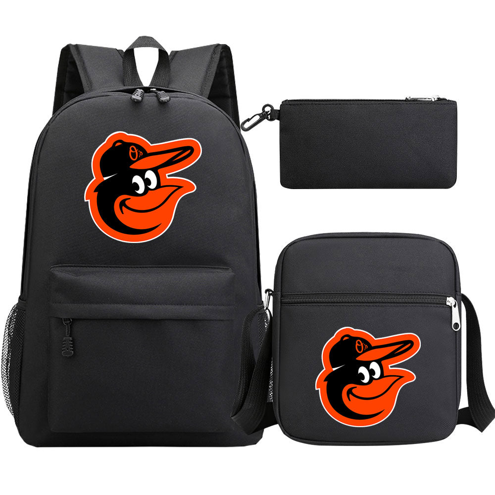 Baltimore Orioles Baseball School Backpack Shoulder Bag Pencil Bags 3pcs Set