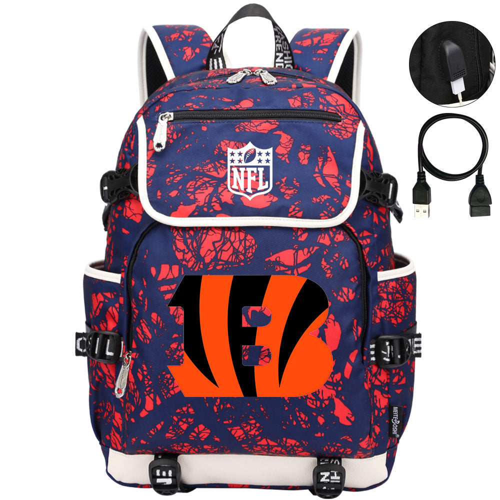 Cincinnati Bengals Football Team Rugby Backpack School Notebook Travel Bag
