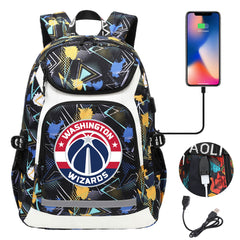 Washington Wizards Backpack School Notebook Travel Bags With USB