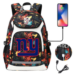 New York Giants Football Rugby Backpack School Notebook Travel Bags With USB